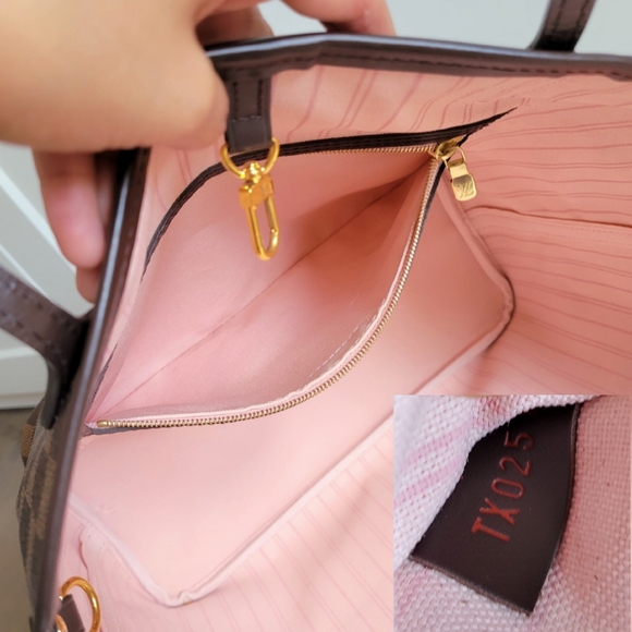 💕Louis Vuitton Neverfull MM Damier Ebene "ROSE Ballerine Interior" Tote Bag - Picture 11 of 16